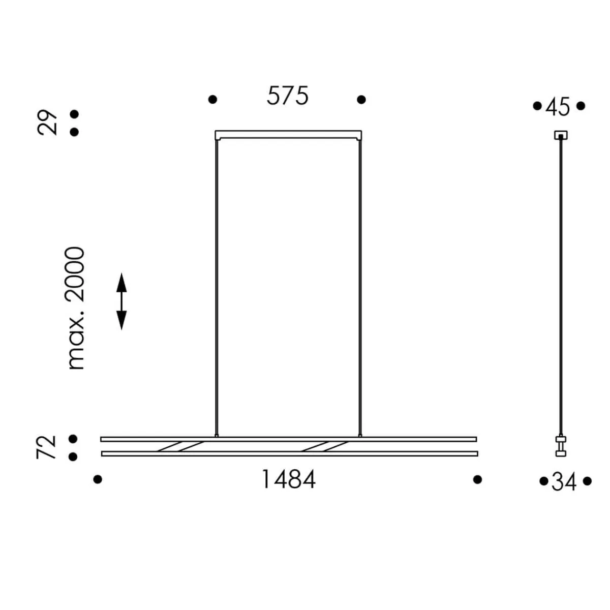 Hot Linto LED Pendelleuchte, fix Pendelleuchten