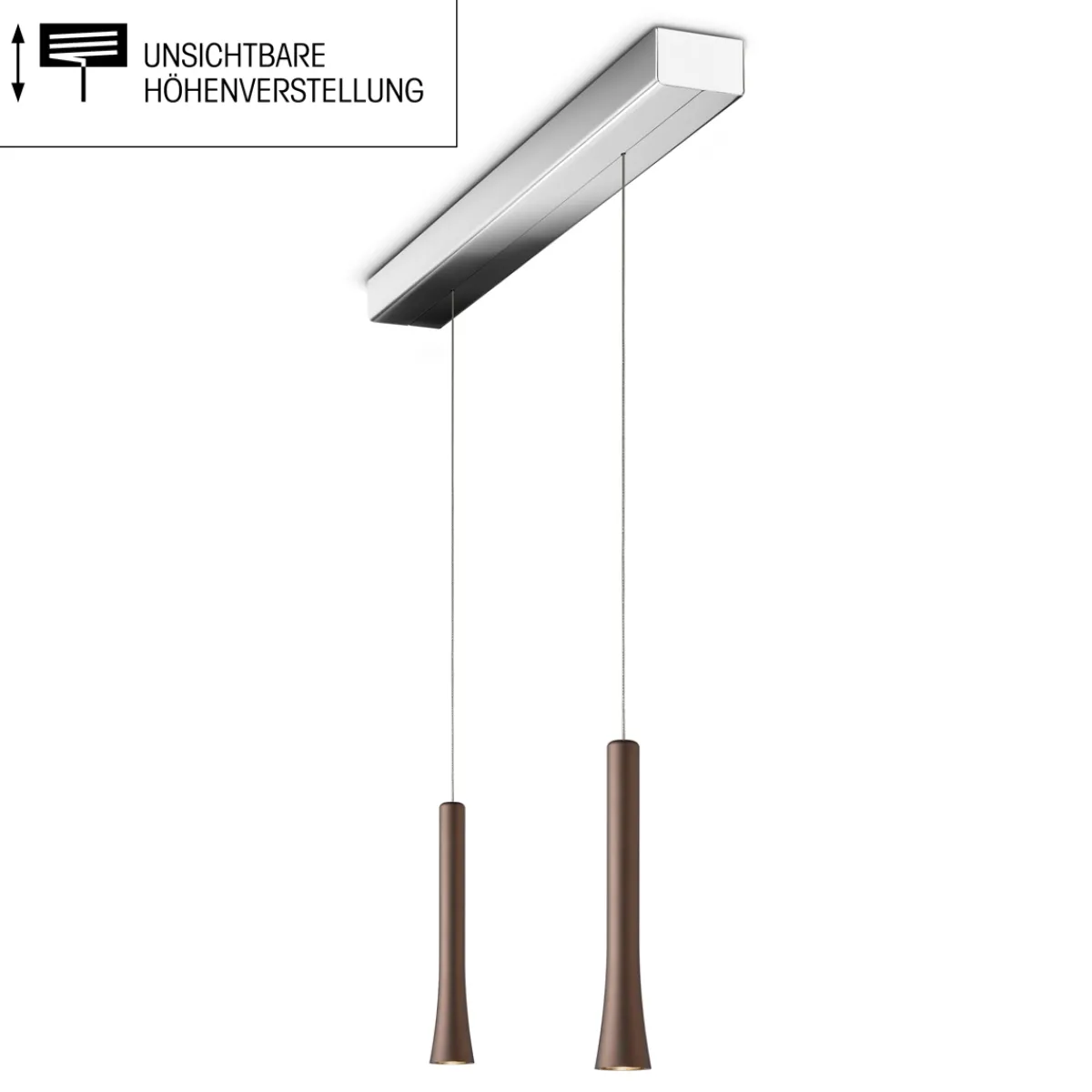 Best Rio LED Pendelleuchte, 2-flg., unsichtbare Höhenverstellung, Baldachin: Chrom Pendelleuchten|Pendelleuchten