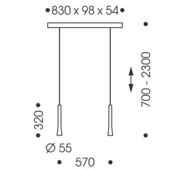 Best Rio LED Pendelleuchte, 2-flg., unsichtbare Höhenverstellung, Baldachin: Chrom Pendelleuchten|Pendelleuchten