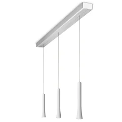 Online Rio LED Pendelleuchte, 3-flg., unsichtbare Höhenverstellung, Baldachin: Alu gebürstet Pendelleuchten|Essbereiche