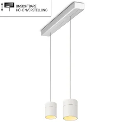 Sale Tudor M LED Pendelleuchte, 2-flg., TW, unsichtbare Höhenverstellung, Baldachin: Alu gebürstet Pendelleuchten|Pendelleuchten