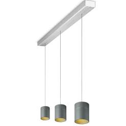 Discount Tudor M LED Pendelleuchte, 3-flg., TW, unsichtbare Höhenverstellung, Baldachin: Alu gebürstet Pendelleuchten|Pendelleuchten