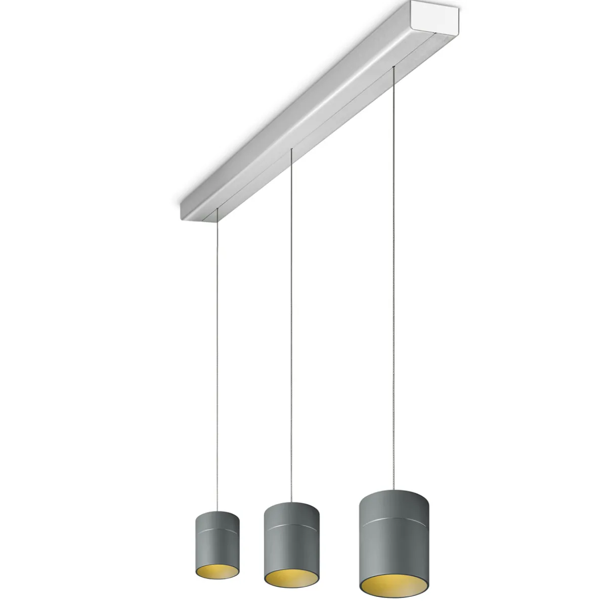 Discount Tudor M LED Pendelleuchte, 3-flg., TW, unsichtbare Höhenverstellung, Baldachin: Alu gebürstet Pendelleuchten|Pendelleuchten