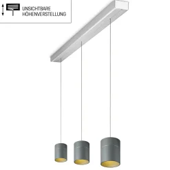 Discount Tudor M LED Pendelleuchte, 3-flg., TW, unsichtbare Höhenverstellung, Baldachin: Alu gebürstet Pendelleuchten|Pendelleuchten