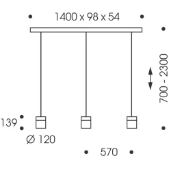 Discount Tudor M LED Pendelleuchte, 3-flg., TW, unsichtbare Höhenverstellung, Baldachin: Alu gebürstet Pendelleuchten|Pendelleuchten