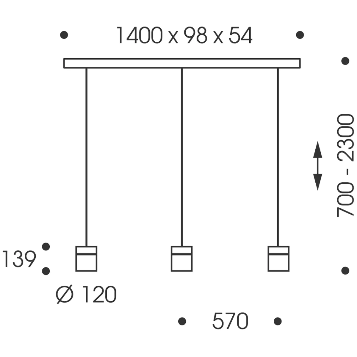 Discount Tudor M LED Pendelleuchte, 3-flg., TW, unsichtbare Höhenverstellung, Baldachin: Alu gebürstet Pendelleuchten|Pendelleuchten