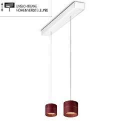 Tudor S LED Pendelleuchte, 2-flg., TW, unsichtbare Höhenverstellung, Baldachin: weiß matt Pendelleuchten|Pendelleuchten