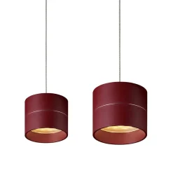 Hot Tudor S LED Pendelleuchte, 2-flg., TW, unsichtbare Höhenverstellung, Baldachin: Alu gebürstet Pendelleuchten|Essbereiche