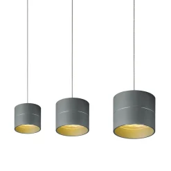 Outlet Tudor S LED Pendelleuchte, 3-flg., TW, unsichtbare Höhenverstellung, Baldachin: weiß matt Pendelleuchten|Pendelleuchten