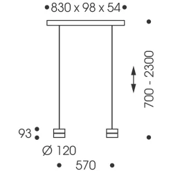 Clearance Tudor S LED Pendelleuchte, 2-flg., TW, unsichtbare Höhenverstellung, Baldachin: Chrom Pendelleuchten|Pendelleuchten