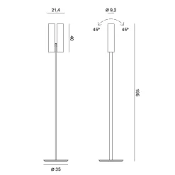 Online Tobu F1 LED Stehleuchte, 2700 K Stehleuchten|Schlafzimmer