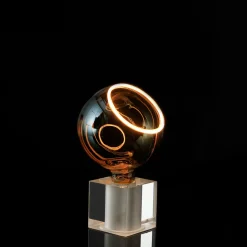 Clearance Cubic Tischleuchte mit LED Floating Globe 150 45° smokey grau Dekoration|Wohnzimmer