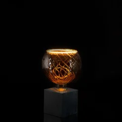 Outlet Cubic Tischleuchte mit LED Floating Globe 150 twisted smokey grau Dekoration|Tischleuchten