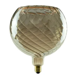 New LED Floating Globe 200 twisted smokey grau E27, 6 W, 1900 K, dimmbar E27|Dekorative Leuchtmittel
