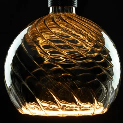 New LED Floating Globe 200 twisted smokey grau E27, 6 W, 1900 K, dimmbar E27|Dekorative Leuchtmittel