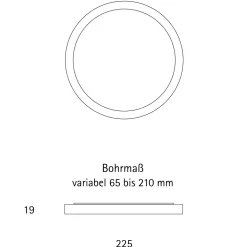 Online Fled LED Aufbau- / Einbauleuchte 3-CCT, Ø: 22,5 cm Flur|Arbeitszimmer