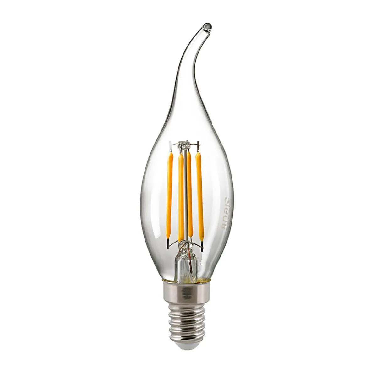 New LED Filament Kerze Windstoß E14 klar, 4,5 W, 2700 K, dimmbar E14|Dekorative Leuchtmittel