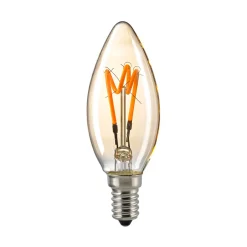 Best LED Filament Kerze Curved E14 Gold, 2,5 W, 1800 K, dimmbar E14|Dekorative Leuchtmittel