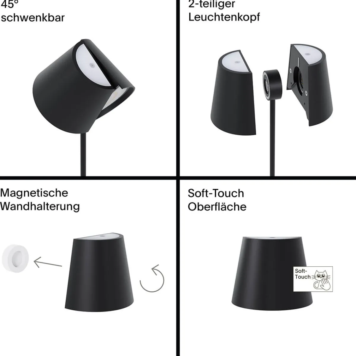 Online Nuindie tango LED Akkuleuchte, Flex-Mood Wandleuchten|Tischleuchten