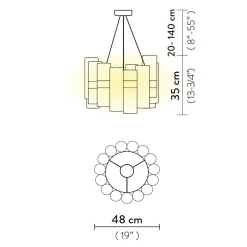 La Lollo LED Suspension Medium Pendelleuchten|Wohnzimmer