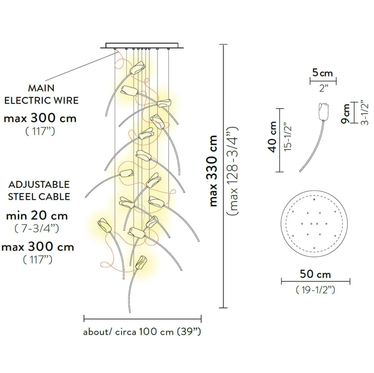 Outlet Tulip 14 Round LED Suspension Hotellerie|Gastronomie