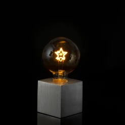 Cubic Tischleuchte Aluminium, mit Motiv Leuchtmittel Weihnachtsbeleuchtung|Wohnzimmer