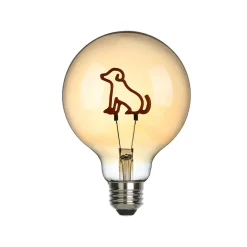 Outlet Dog LED Filament Globelampe E27 Amber, 1,5 W, 2000 K E27|Dekorative Leuchtmittel