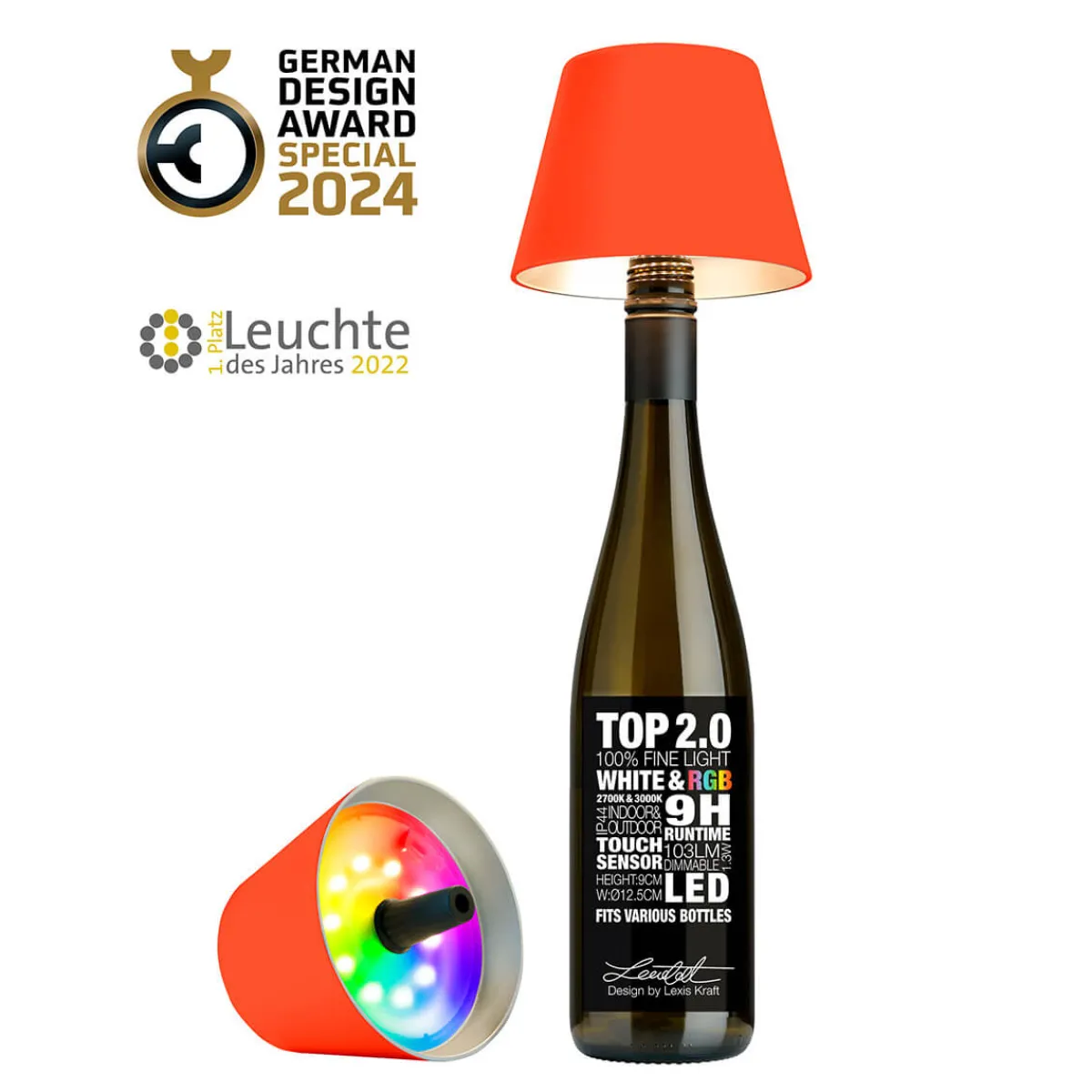 Hot Top 2.0 RGB LED Akkuleuchte & Flaschenaufsatz Gadgets & Technik|Dekoration