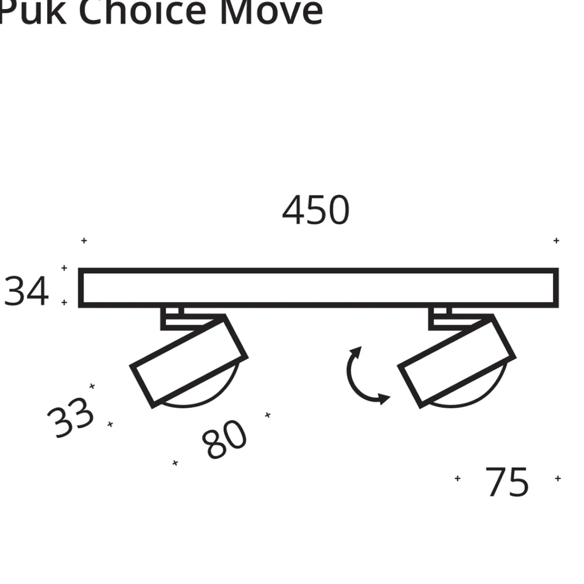 Puk Choice Move LED Deckenleuchte, 45 cm Arbeitszimmer|Büros