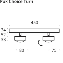 Puk Choice Turn Deckenleuchte, 45 cm Flur|Deckenleuchten