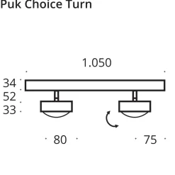 Online Puk Choice Turn Deckenleuchte, 105 cm Flur|Deckenleuchten