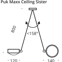 Outlet Puk Maxx Ceiling Sister Single, 80 cm, Gehäuse Deckenleuchten|Flur