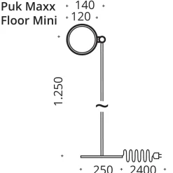 Puk Maxx Floor Mini Stehleuchte, Gehäuse Stehleuchten|Schlafzimmer