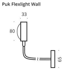 Puk Mini Flexlight Wall Wandleuchte, Gehäuse Wohnzimmer|Schlafzimmer
