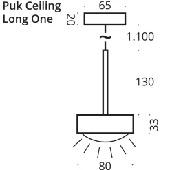 New Puk Mini Long One LED Pendelleuchte, Gehäuse Pendelleuchten