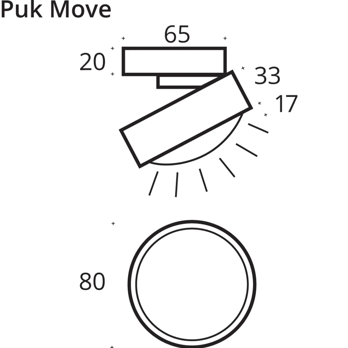 New Puk Mini Move LED Deckenleuchte, Gehäuse, B-Ware Deckenleuchten|Flur