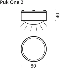 New Puk Mini One 2 Deckenleuchte, Gehäuse Wohnzimmer|Flur