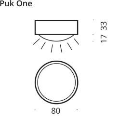 Puk Mini One LED Deckenleuchte, Gehäuse Wohnzimmer|Flur