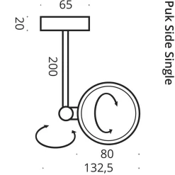 Puk Mini Side Single Ceiling Deckenleuchte, 20 cm, Gehäuse, Auslaufmodell Deckenleuchten|Flur