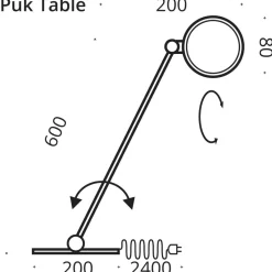 Outlet Puk Mini Table Single Tischleuchte, 60 cm, Gehäuse Tischleuchten|Schlafzimmer