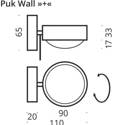 New Puk Mini Wall + LED Wandleuchte, Gehäuse, Auslaufmodell Wandleuchten|Flur