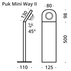 Clearance Puk Mini Way II LED Pollerleuchte, Gehäuse Wege/Zufahrten|Stehleuchten
