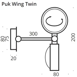 Best Puk Wing Twin LED Wand- / Deckenleuchte, 30 cm, Gehäuse Wandleuchten|Deckenleuchten