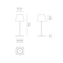 Outlet 6er Set Poldina Mini Pro LED Akkuleuchte inkl. Multi-Kontaktladestation Hotellerie|Gastronomie